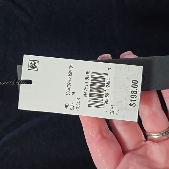 Dylan GRAY Men's NAVY Blue Wool Silk Cashmere Blend Sweater Medium - Picture 3 of 4